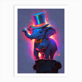 Elephant In A Top Hat 2 Art Print