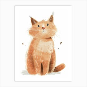 Selkirk Rex Cat Clipart Illustration 4 Art Print