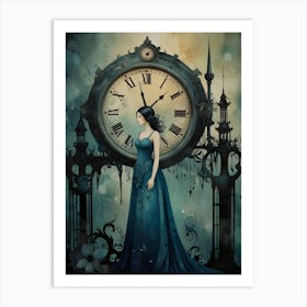 Clock Girl Art Print