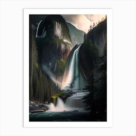 Shannon Falls, Canada Realistic Photograph (3) Art Print