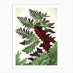 Japanese Holly Fern Vintage Botanical Poster Art Print