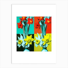 Daffodils Pop Art Andy Warhol Style 3 Art Print