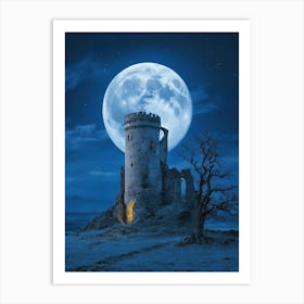 Castle At Night Canvas Print Art Print