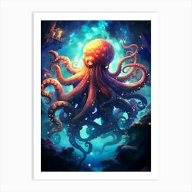 Octopus In The Sea Art Print