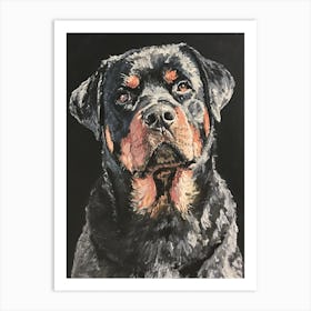 Rottweiler Acrylic Painting 6 Art Print