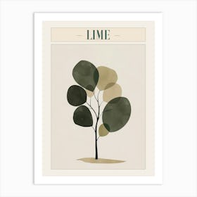Lime Tree Minimal Japandi Illustration 2 Poster Art Print