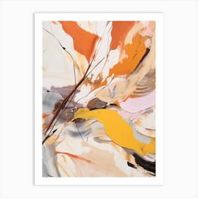 Yellow And Orange Autumn Abstract Painting Art Print