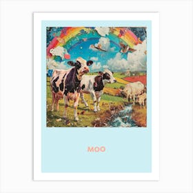 Moo Rainbow Cow Print 3 Art Print