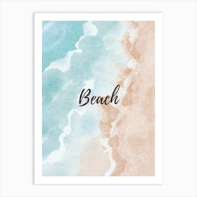 Beach Watercolor Painting Art Print