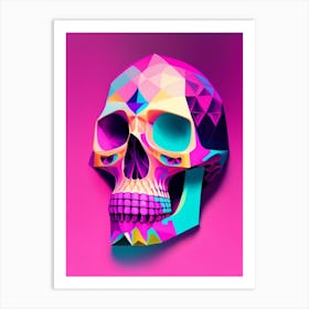 Skull With Psychedelic Patterns 3 Pink Paul Klee Art Print