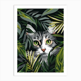 Cat In The Jungle 25 Art Print