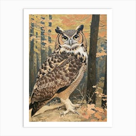 Verreauxs Eagle Owl Relief Illustration 4 Art Print