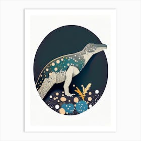 Saurophaganax Terrazzo Style Dinosaur Art Print