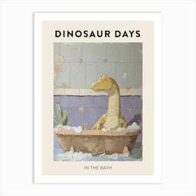 Dinosaur In The Bath Poster 1 Art Print