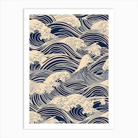 Japanese Waves Art Print