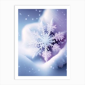 Cold, Snowflakes, Soft Colours 2 Art Print