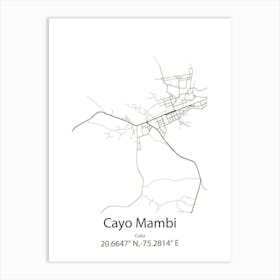 Cayo Mambi,Cuba Minimalist Map Art Print