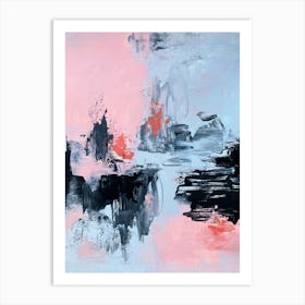 Pink And Grey Abstract 2 Art Print