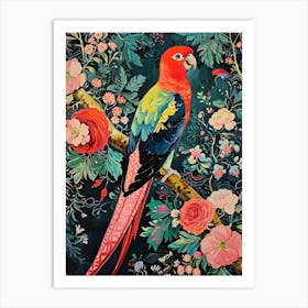 Floral Animal Painting Parrot 2 Art Print