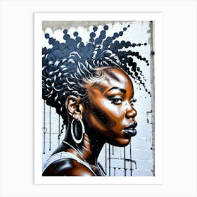 Graffiti Mural Of Beautiful Black Woman 314 Art Print