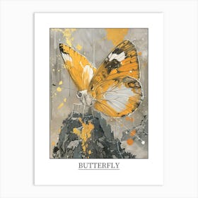 Butterfly Precisionist Illustration 4 Poster Art Print