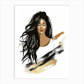 Woman With Long Hair 2 Art Print