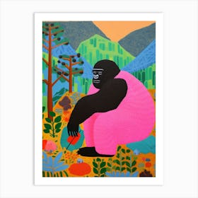 Maximalist Animal Painting Mountain Gorilla 3 Art Print