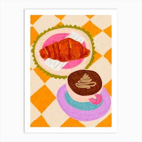 Coffee And Croissants 2 Art Print