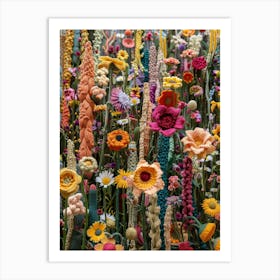 Wild Flowers Knitted In Crochet 2 Art Print