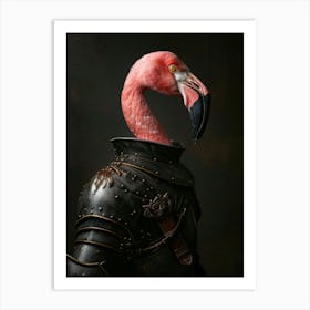 Flamingo In Armor Art Print