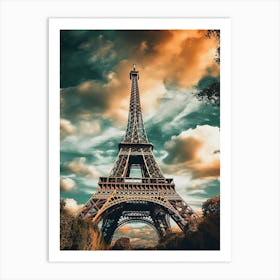 Eiffel Tower Paris France Oil Painting Style 11 Art Print