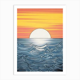 Sunset Over The Ocean 75 Art Print