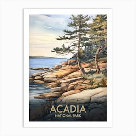 Acadia National Park Vintage Travel Poster 6 Art Print