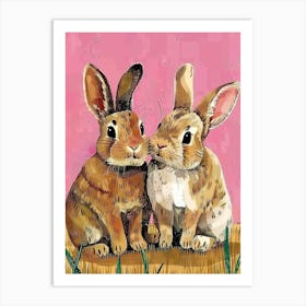 Two Rabbits Canvas Print Art Print