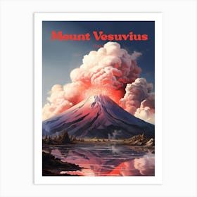 Mount Vesuvius Italy Volcanic Modern Travel Art Art Print