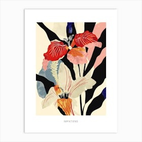 Colourful Flower Illustration Poster Impatiens 2 Art Print