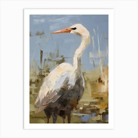 Bird Painting Crane 2 Art Print