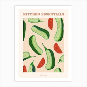 Zucchini Pattern Illustration 2 Poster Art Print