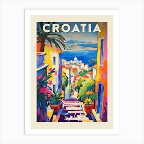 Split Croatia 3 Fauvist Painting Travel Poster Art Print
