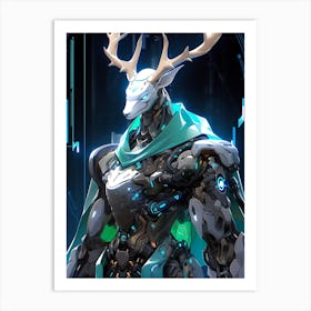 Deer Futuristic Amor Art Print