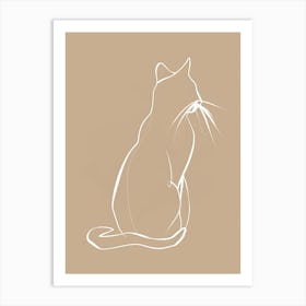 Cat - Boho, Line Art 9 Art Print