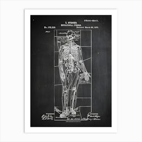 Skeleton Science Educational Patent Print Skeleton Print Skeleton Art Patent Patent Art Historical Print Patent Print Cm5191 Art Print