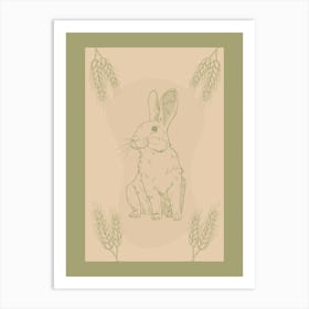 Rabbit With Wheat Art Print