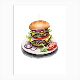 Hamburger Illustration Art Print