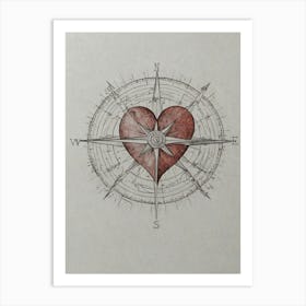 Heart Compass 2 Art Print