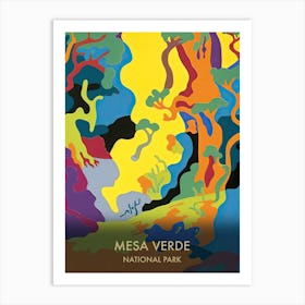 Mesa Verde National Park Travel Poster Matisse Style 2 Art Print
