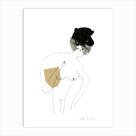 Nude Woman With Shape Art Print
