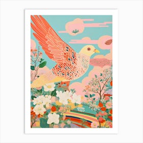 Maximalist Bird Painting Cuckoo Art Print