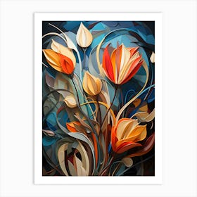 Abstract Flowers Art Print