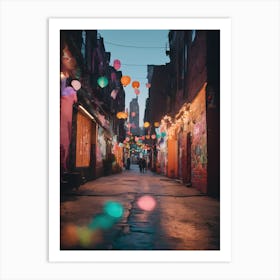 Lantern alley  Art Print